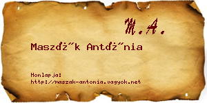 Maszák Antónia névjegykártya